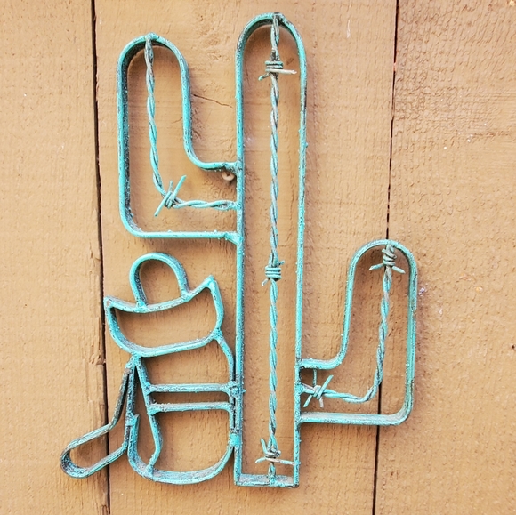 Vintage Wrought Iron and Barbed Wire Wall Art - Picture 3 of 4